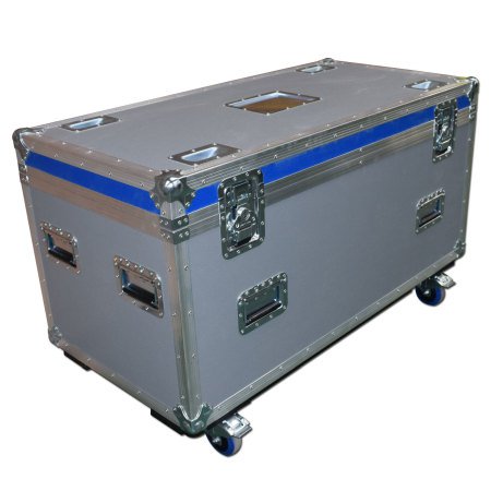 General Purpose Road Trunk Flightcase Grey With Blue Trim Lid